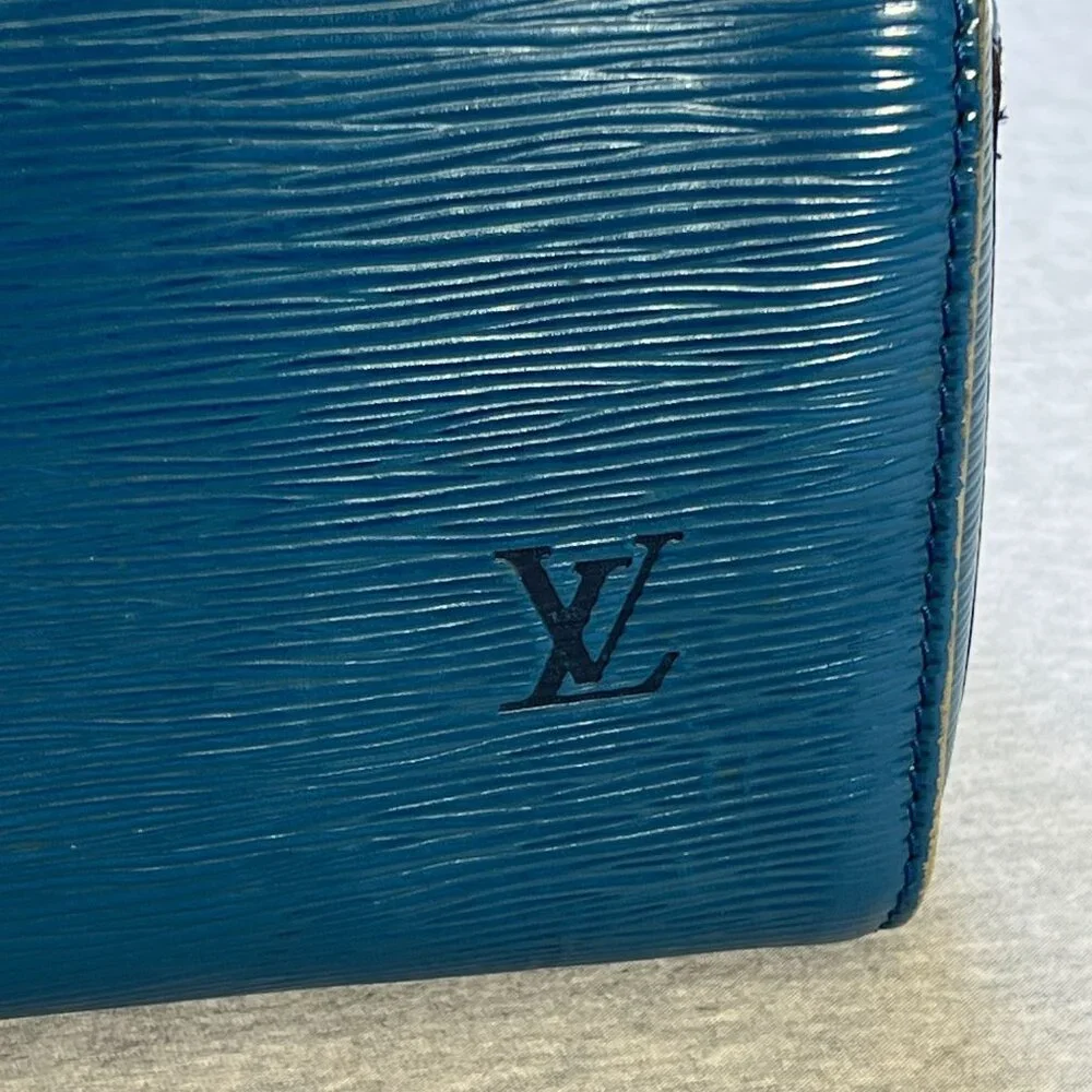 Vintage Louis Vuitton Toledo Blue Epi Leather Speedy 25 Handbag France Auth - Picture 4 of 16